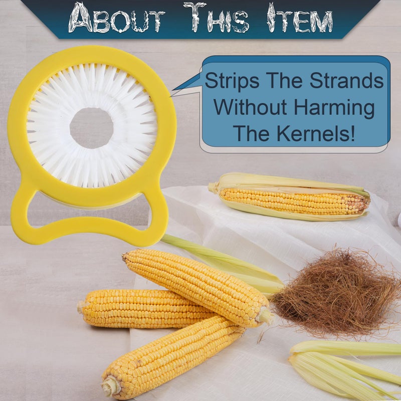 Home-X Corn Brush to Remove Silk - Multifunctional Corn Silk Remover Brush - Vegetable, Fruit, Cucumber and Corn Brush - Easy-to-Use, Durable, and Ergonomically Designed Double Row Corn Desilker - Image 5